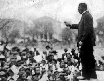 Booker T. Washington giving the Atlanta Compromise Speech