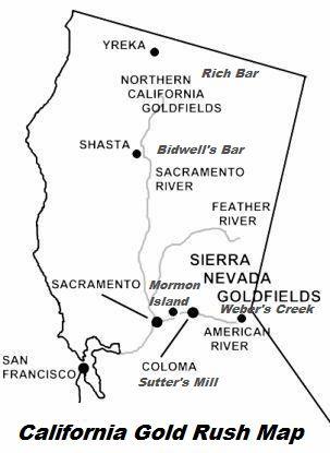 California Gold Rush Map 