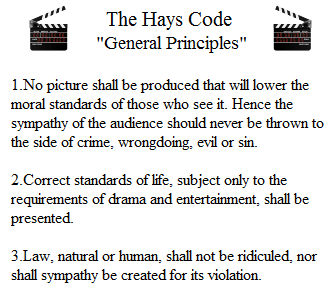 The Hays Code - General Principles