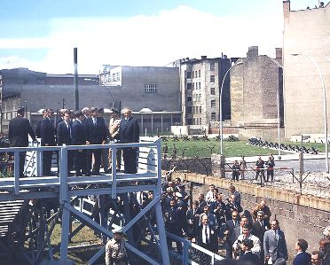 John F. Kennedy visiting the Berlin Wall on 26 June 1963