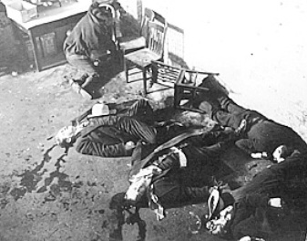 Victims of the St. Valentines Day Massacre on February 14, 1929
