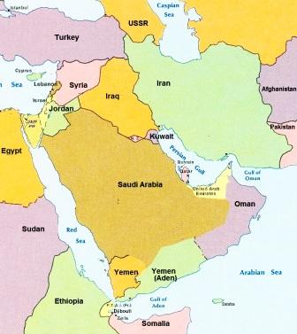 Afghanistan War: Map of the Middle East