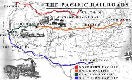Transcontinental Railroad Map